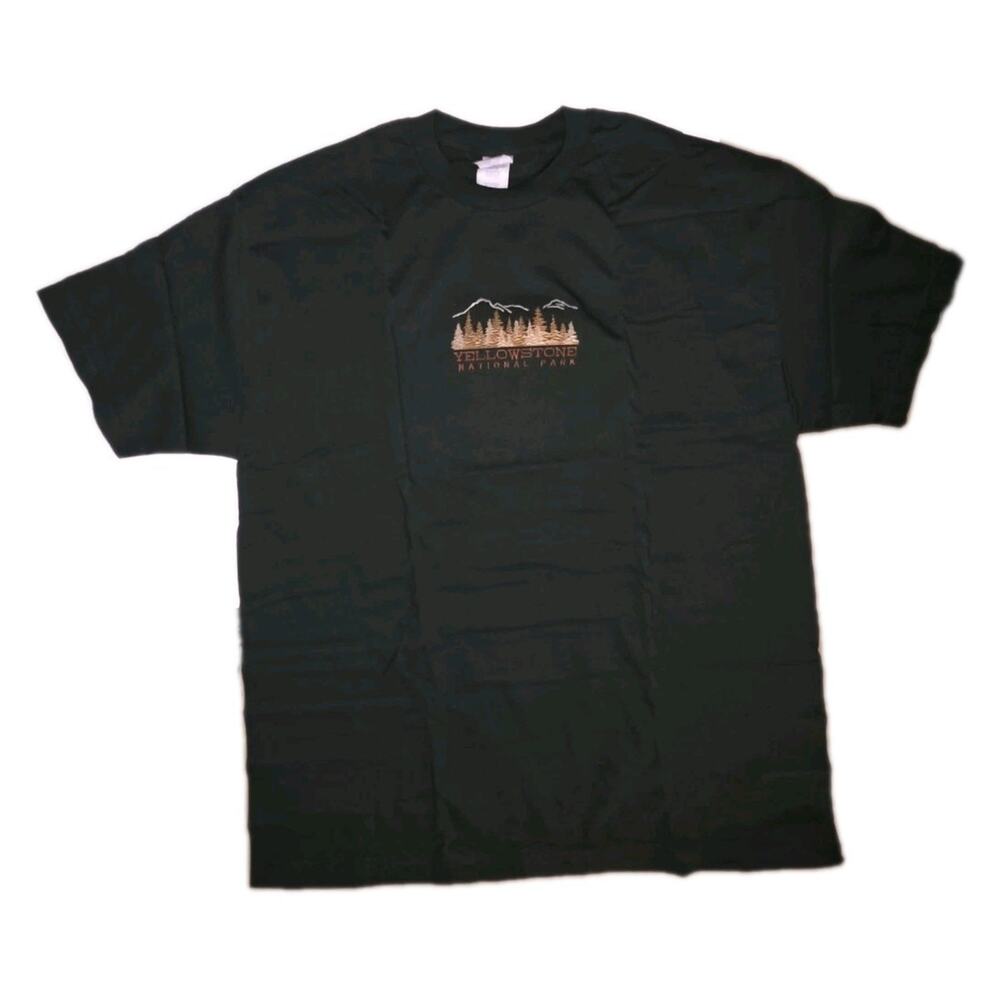 VTG Yellowstone National Park Shirt Mens XL Short Sleeve Embroidered 90s Y2K